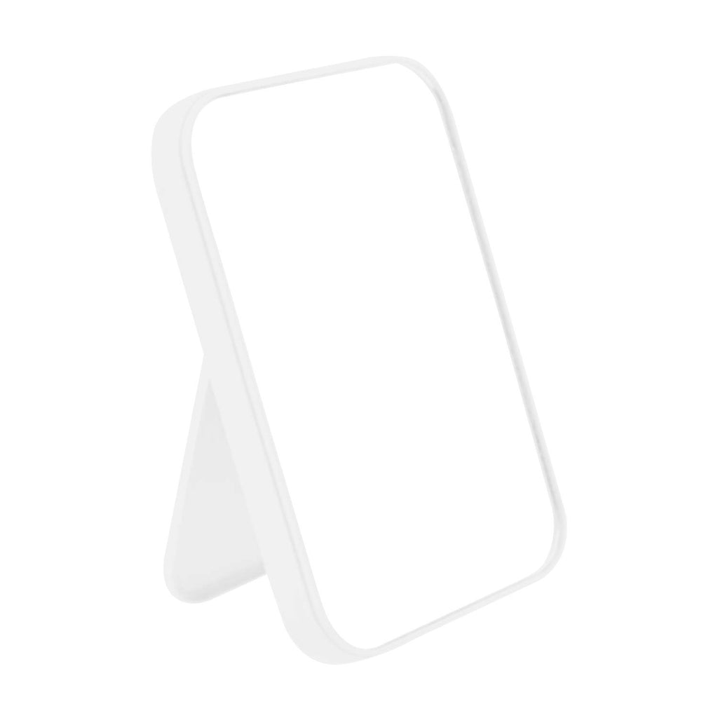 Coobbar Desktop Foldable Makeup Mirror Simple Portable Princess Mirror Square Makeup Mirror for Women (White)