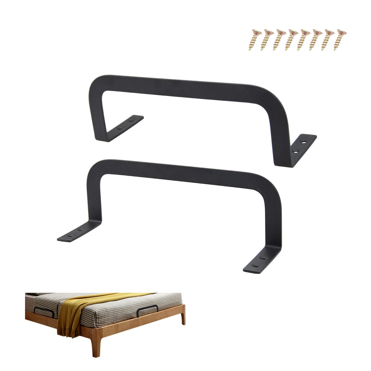 Yzmlol Mattress Slide Stopper,2 Pcs Mattress Retainer Bar Bracket, Metal Mattress Stabilizer, Prevents Mattress Sliding For Bedr