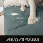 Sofa Shield Patented Chair Slipcover, Reversible Tear Resistant Soft Quilted Microfiber, 48” Seat Width, Durable Furniture Stain Protector With Straps, Washable Cover For Dogs, Kids, Seafoam Cream