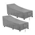 Outdoorlines Outdoor Waterproof Patio Chaise Lounge Chair Cover - Uv Resistant Lounger Covers Heavy Duty Weatherproof Patio Sofa Furniture Covers, 2 Packs, 78Wx35.5Dx33H Inches, Gray