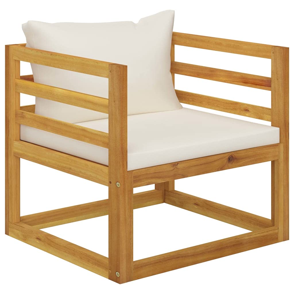 vidaXL Solid Acacia Wood Coffee Table - Square Outdoor Patio Garden Deck Table with Oil Finish, 26.7x26.7x11.4