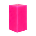 Zest Candle Pillar Candle, 3 by 6-Inch, Hot Pink Square