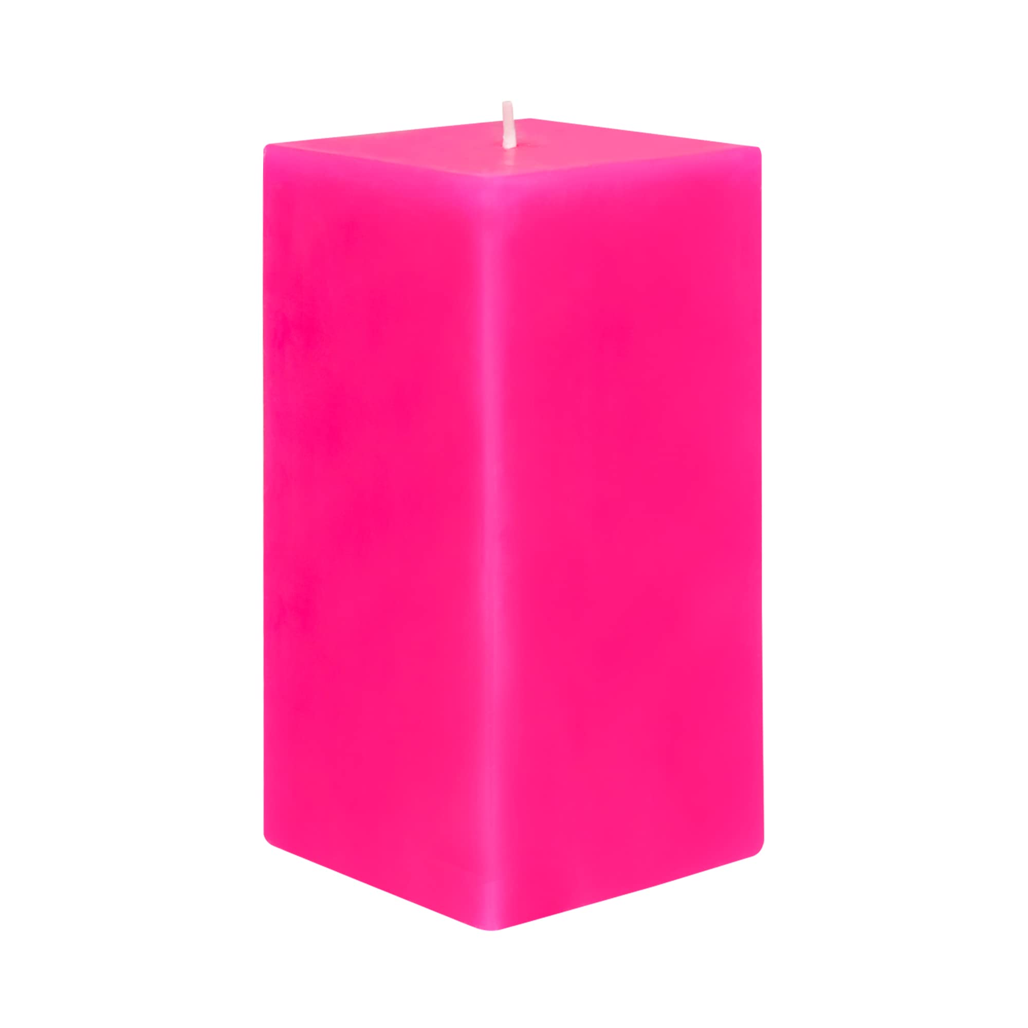 Zest Candle Pillar Candle, 3 by 6-Inch, Hot Pink Square