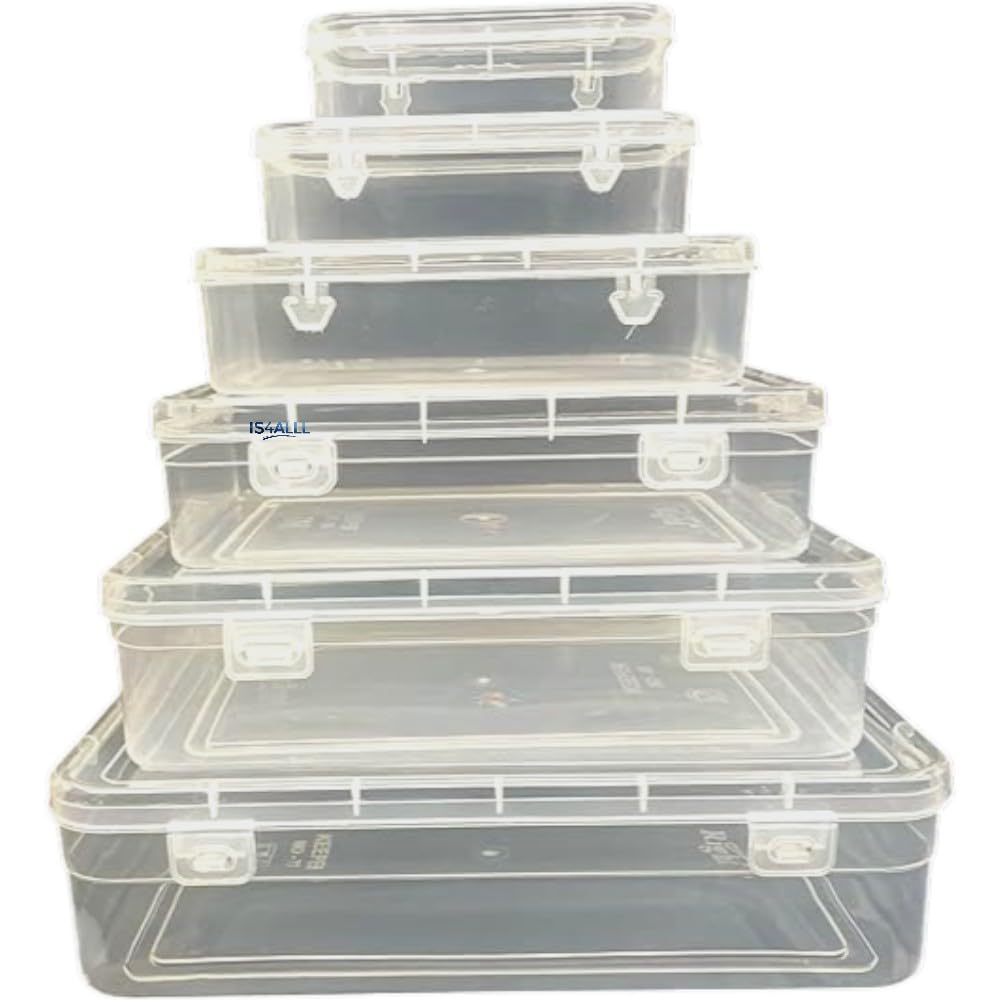 Indianstore4all Small Storage Boxes container with Lock Lid,Jewellery Case Organiser (Size No. 2,3,4,5,6,7) Set Of 6 boxes KEE