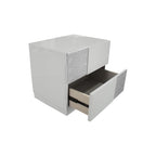 Best Master Naple 2-Drawer Poplar Wood Bedroom Nightstand In Gray/Silver Line