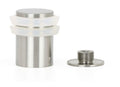 Door Stop, For Heavy Doors, 35 X 50 Mm, With Threaded Base, Stainless Steel, White Rubber