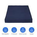 Covers & All Square Outdoor Cushion Covers For Patio Furniture Sets, Water, Tear & Uv Resistant Polyester Cushion Slipcover With Zippers (Pack Of 2) (20' L X 20' W X 4' Thick, Navy Blue)