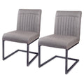 New Pacific Direct Ronan PU Leather Dining Chair,Set of 2 Furniture, Antique Graphite Gray