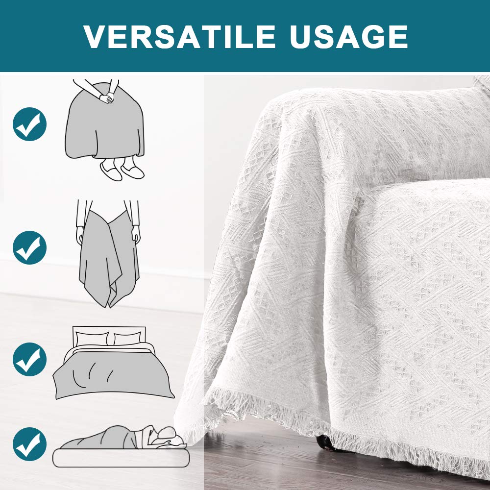 Turquoize Cotton Sofa Cover Couch Cover White Couch Protector Sofa Throw Cover For Couches Washable Sectional Sofa Couch Covers