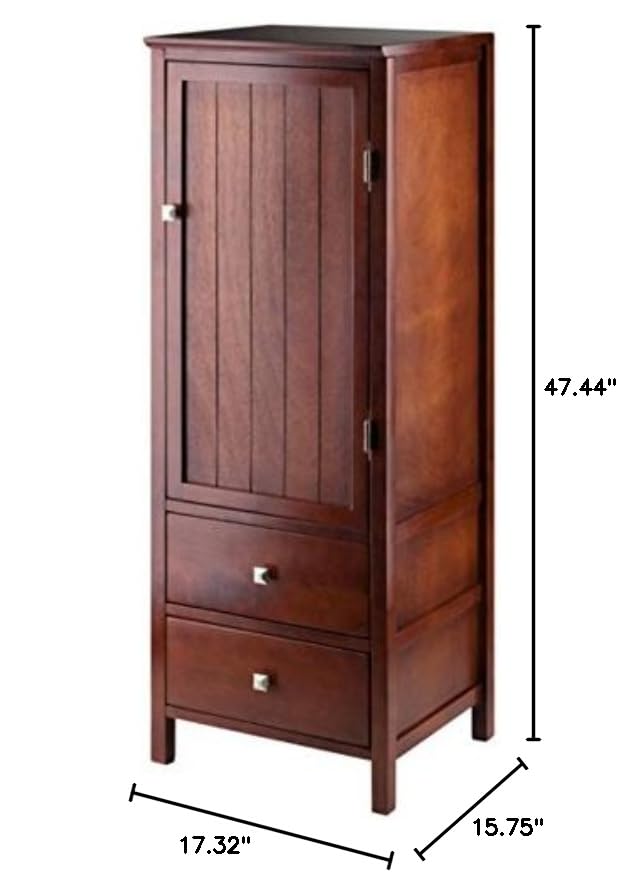 Ergode French Country Style Jelly Cupboard - Ample Storage, Walnut Finish