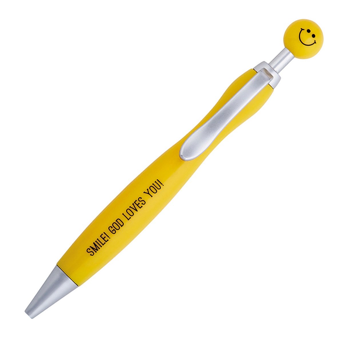 Religious Inspirational Message Retractable Ink Yellow Pen, Pack Of 6