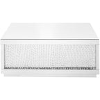 Elegant Decor Modern 48" Clear Crystal Mirrored Accent Coffee Table