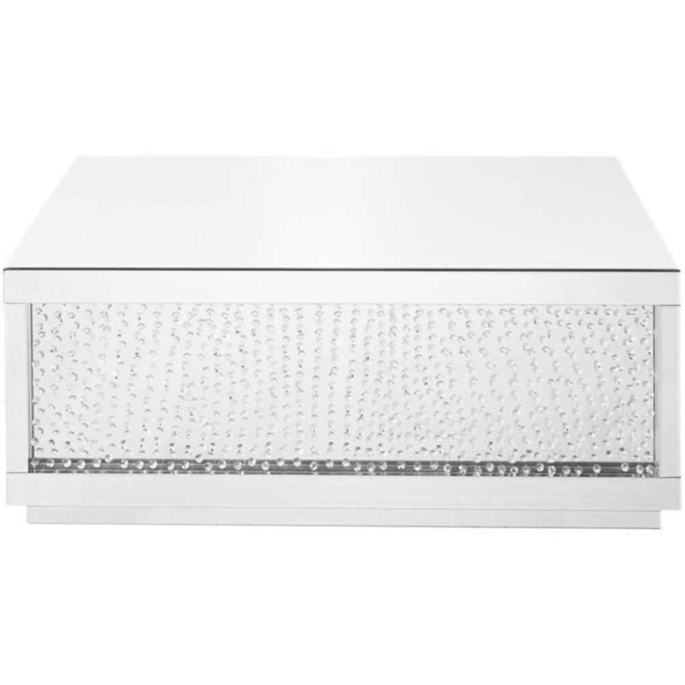 Elegant Decor Modern 48" Clear Crystal Mirrored Accent Coffee Table