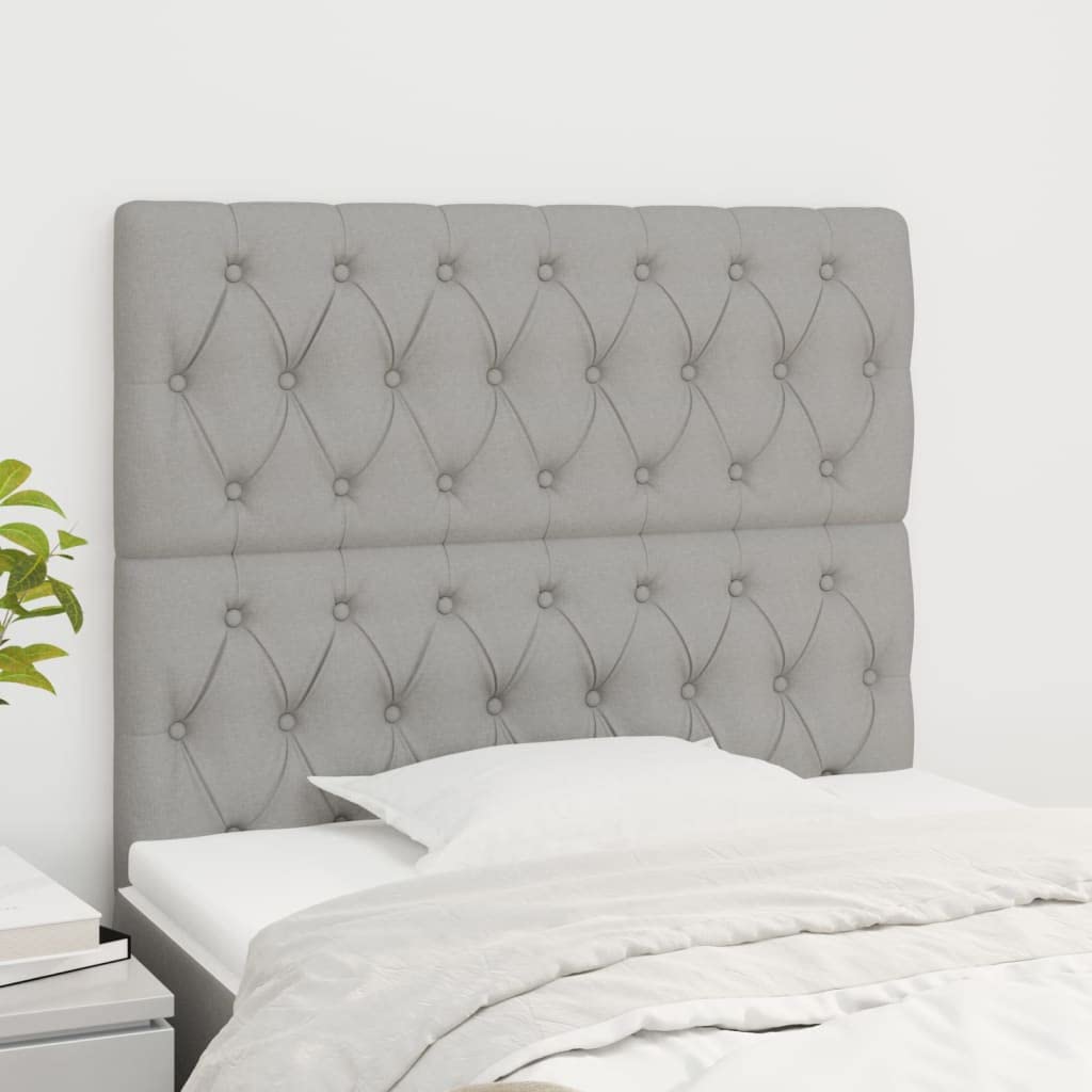 vidaXL 2-Piece Light Gray Fabric Headboards | Classic Design | Durable Material | Easy Assembly | Suitable for Any Bedroom