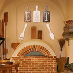 5 Pieces 15 X 6 Inch Cutting Board Eat Sign Set Fork And Spoon Wall Decor Hanging Wood Eat Signs Kitchen Decor Rustic Primitive