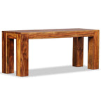 vidaXL Solid Sheesham Wood Bench with Sturdy Construction, Easy Assembly and Unique Wood Grains, Finished in Honey Brown - Home Décor Bench with Multi-Purpose Use