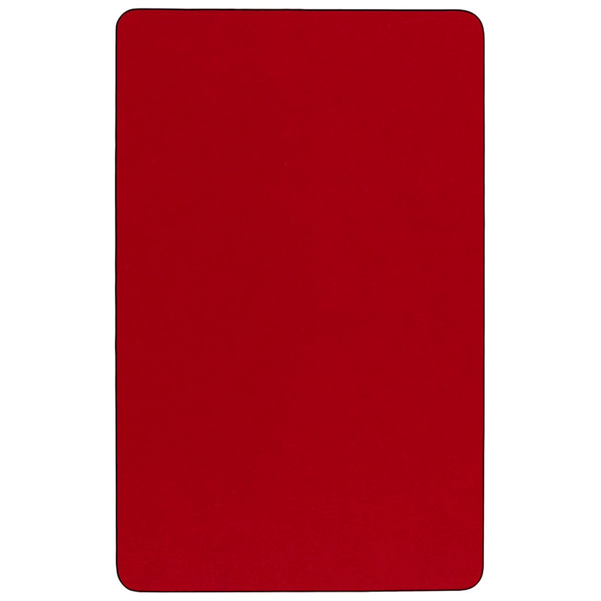 Flash Furniture Wren 24''W x 48''L Rectangular Red Thermal Laminate Activity Table - Height Adjustable Short Legs