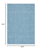 Safavieh Courtyard Collection 5'3' X 7'7' Aqua/Navy Cy8235 Indoor/ Outdoor Patio Backyard Mudroom Area Rug