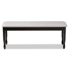 Baxton Studio Corey Modern and Contemporary Grey Fabric Upholstered and Dark Brown Finished Wood Dining Bench
