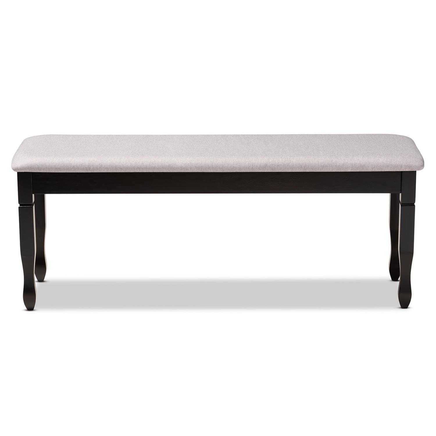 Baxton Studio Corey Modern and Contemporary Grey Fabric Upholstered and Dark Brown Finished Wood Dining Bench