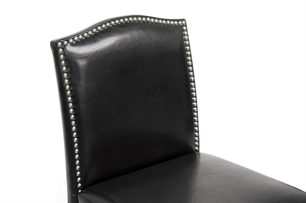 Baxton Studio Libra Black Modern Bar Stool with Nail Head Trim