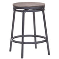 American Woodcrafters Chesson Gray Metal and Wood Backless Counter Stool