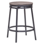 American Woodcrafters Chesson Gray Metal and Wood Backless Counter Stool