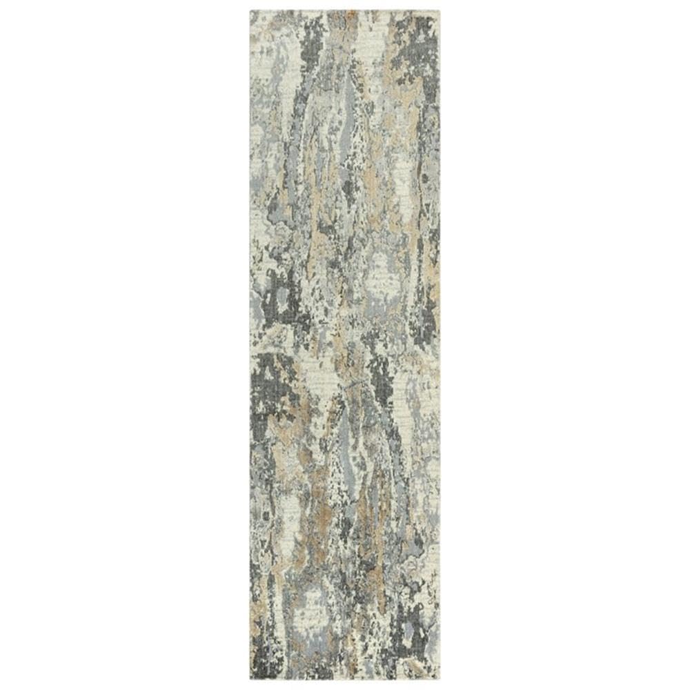 Rizzy Home Alora Decor Radiant 2'6" X 8' Abstract Beige/Ivory/Gray Hybrid Area Rug