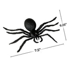 Black Big Plastic Spider & Polyester Web (7.5'' X 6.25'') - 1 Set - Realistic Design, Perfect Decoration For Halloween, Haunted