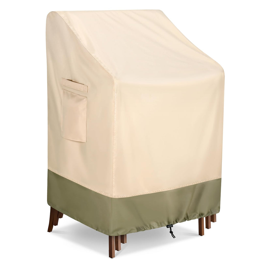 Cosfly Waterproof Outdoor Stackable Chairs Covers, Patio Furniture Covers Heavy Duty For 4-6 Stacking Chairs 1Pack - Fits Up To