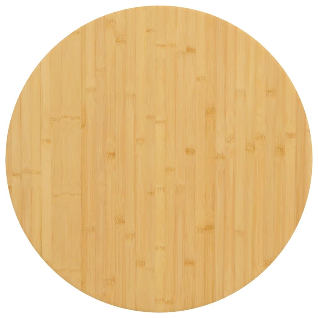 vidaXL Durable 31.5 Diameter Bamboo Table Top - Round, Brown, Versatile Use, Easy-to-Clean, Unique Appearance