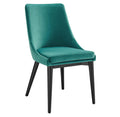 Modway Viscount 19 Modern Performance Velvet Dining Chair in Black/Teal Green
