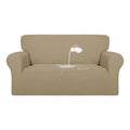 Purefit 100% Dual Waterproof Couch Cover Slipcovers For Couches And Sofas - Stretch Non Slip Fleece Sofa Covers Washable, Leakproof Furniture Protector For Kids, Pets, Dog (Loveseat, Natural)