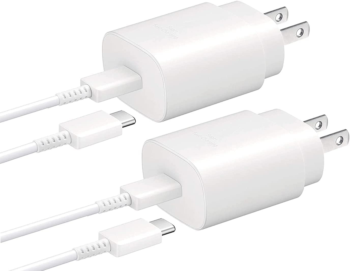 Samsung Usb C Wall Charger,2-Pack Pd 25W Super Fast Charger Whit Usb C Fast Charging Cable For Galaxy S23S23S23 Ultras22S22S22 U