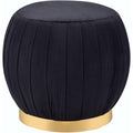 Acme Zinnia Ottoman in Black Velvet & Gold