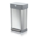 Clorox 13 Gallon Trash Can - 50L Kitchen Trash Can with Wide Step Pedal - Rectangular Stainless Steel Garbage Bin with Hinged Ri