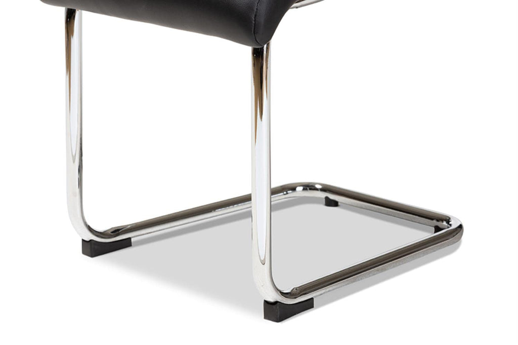 Baxton Studio Marlys Modern and Contemporary Black Faux Leather Upholstered Dining Chair