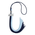 Endea Graduation Double Color Tassel with Silver Date Drop (Dark Navy Blue/Light Blue, 2021)