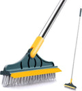 Wayron Bathroom Cleaning Brush With Wiper 2 In 1 Tiles Cleaning Brush With Long Handle 120 Rotate Bathroom Floor Cleaning Brush 