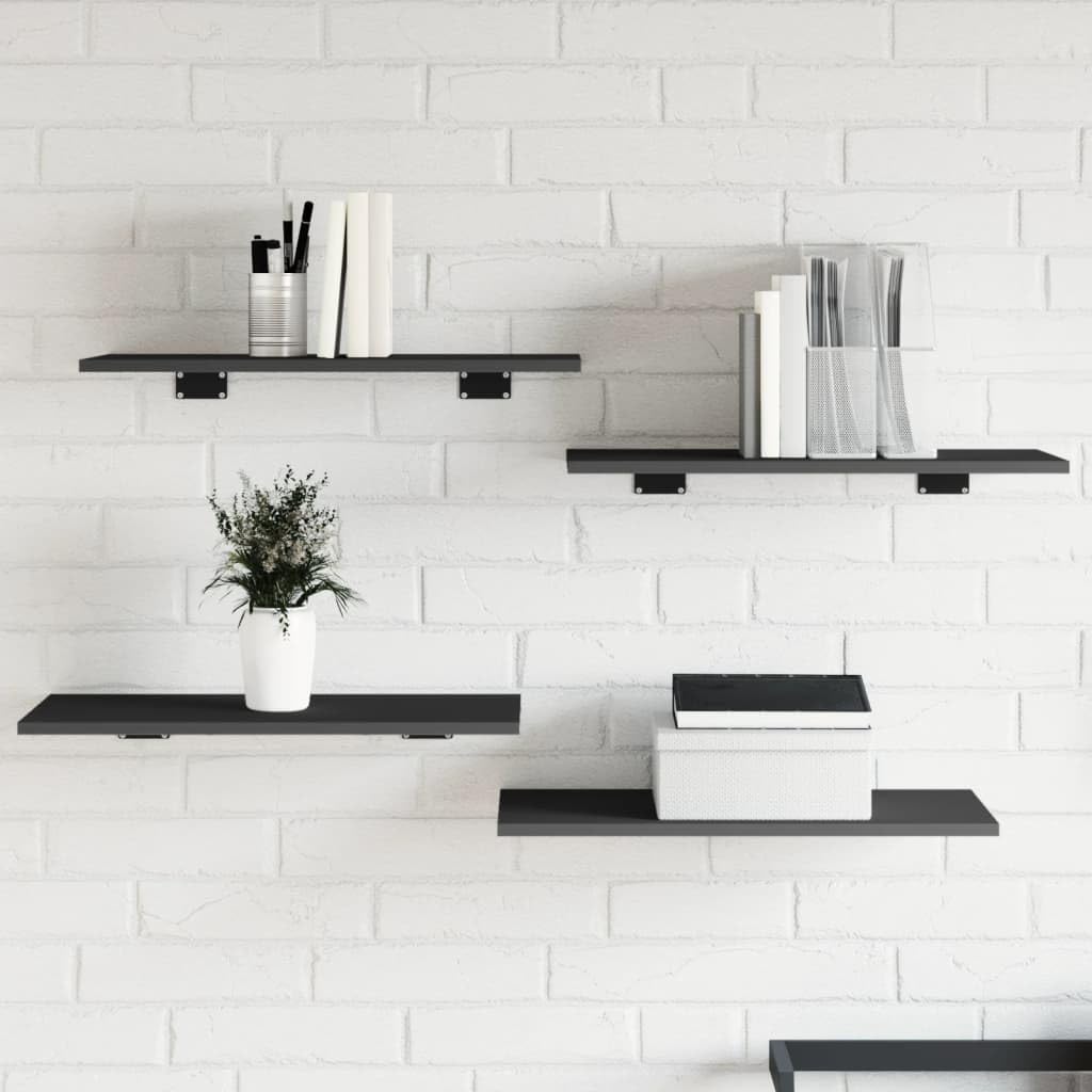 vidaXL Engineered Wood Bookshelf Boards - 8-Pack, Gray, 23.6x11.8x0.6 - Versatile, Compact & Easy to Clean - Perfect for Additional Storage or Replacement Boards