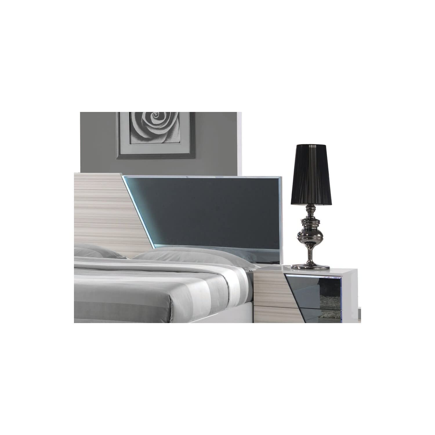 Best Master Manchester 2-Drawer Poplar Wood Bedroom Nightstand In Zebra/White