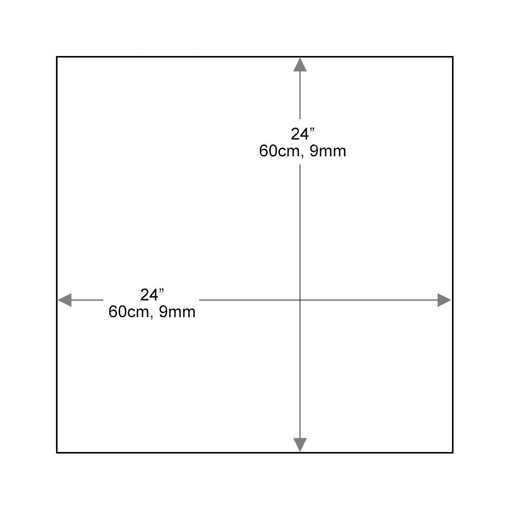 Dulles Glass 24' Square Glass Table Top - Tempered - 1/4' Thick - Flat Polished Glass - Eased Corner