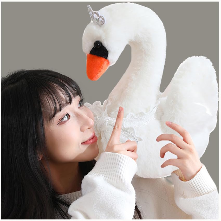 ELAINREN Cuddly White Swan Stuffed Goose Toy GIfts/14