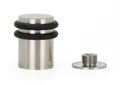 Evi | Heavy Doorstop | 1.2' X 2' | Reinforced | Threaded Base | Black Rubber | Stainless Steel | Includes Screw + Metallic Anc