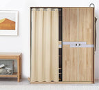 Pi Blackout Door Curtains,Thermal Insulated Room Darkening Pricacy Doorway Curtain Window Treatment,Room Divider Curtain Closet Curtain For Front Door/Sliding Door/Closet/Patio(Beige, W34Xl80)