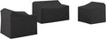 Crosley Furniture Patio Furniture Covers, Waterproof 3-Piece Cover Set For Outdoor Chairs And Loveseat, Black