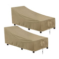 Outdoorlines Outdoor Waterproof Patio Chaise Lounge Chair Cover - Uv Resistant Lounger Covers Heavy Duty Weatherproof Patio Sofa Furniture Covers, 2 Packs, 78Wx35.5Dx33H Inches, Camel