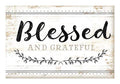 Blessed and Grateful Rustic Wood Wall Sign 12x18