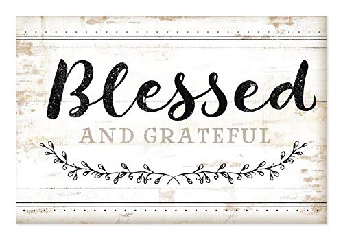 Blessed and Grateful Rustic Wood Wall Sign 12x18