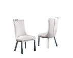 Best Quality Furniture Sc270-277 Chairs, White/Silver